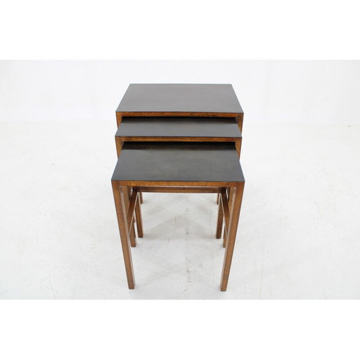 Tables gigognes vintage en hêtre par J. Halabala, Tchécoslovaquie 1930
