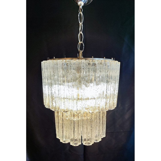 Image 1 of Lustre vintage Tronchi en verre de Murano par Toni Zuccheri pour Venini, Italie 1960