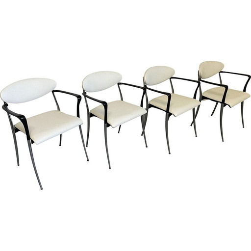 Ensemble de 4 chaises Coro vintage par Luigi Origlia, Italie 1980