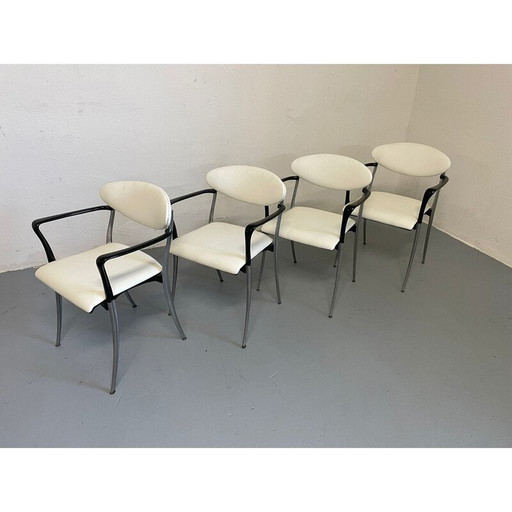 Ensemble de 4 chaises Coro vintage par Luigi Origlia, Italie 1980