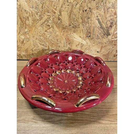 Bol central vintage en faïence, 1950-1960