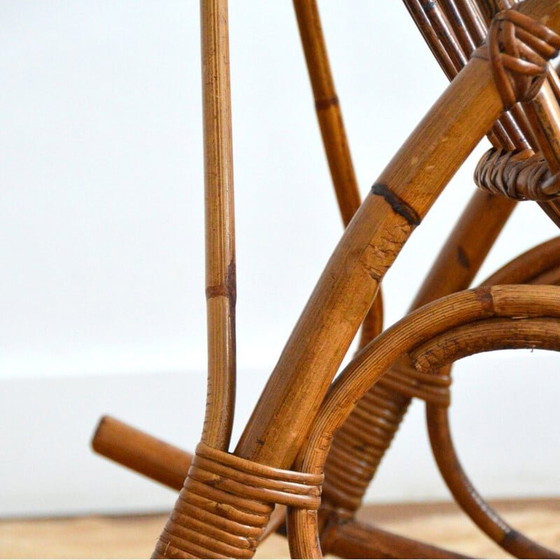 Image 1 of Fauteuil à bascule en rotin vintage de Rohe Noordwolde, 1950-1960