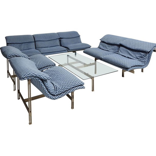 Ensemble salon modulaire Wave vintage par Giovanni Offredi pour Saporiti Italia, 1970