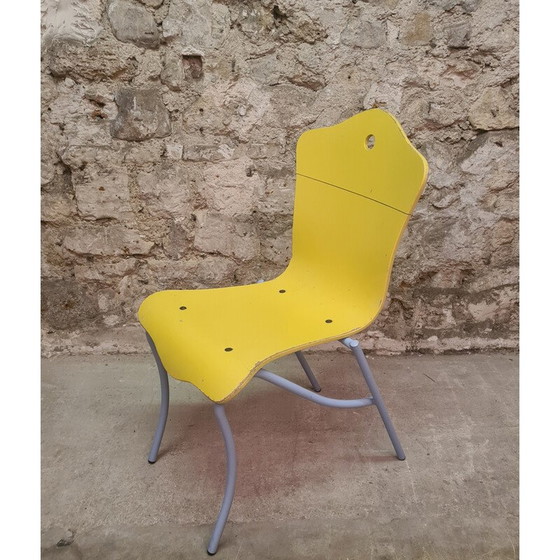 Image 1 of Ensemble de 8 chaises Cergy vintage en jaune doré par Kristian Gavoille pour Cartier, 1996