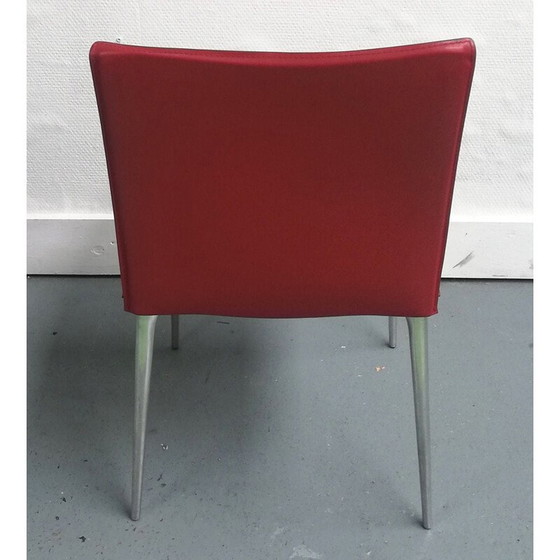 Image 1 of Chaise vintage en cuir rouge