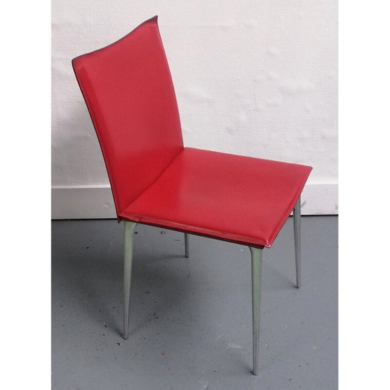 Image 1 of Chaise vintage en cuir rouge