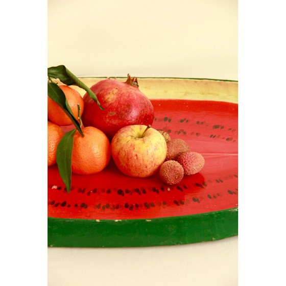 Image 1 of Plateau vintage en papier mâché anguria, Italie 1960