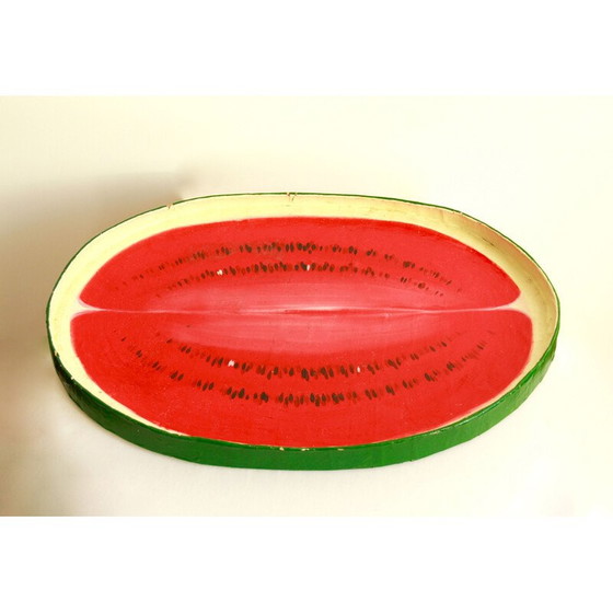 Image 1 of Plateau vintage en papier mâché anguria, Italie 1960