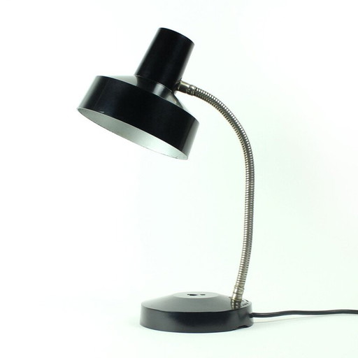 Lampe de table vintage en bakélite noire et métal par Elektrosvit, Tchécoslovaquie 1970