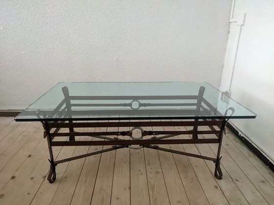 Image 1 of Table vintage en faux cuir