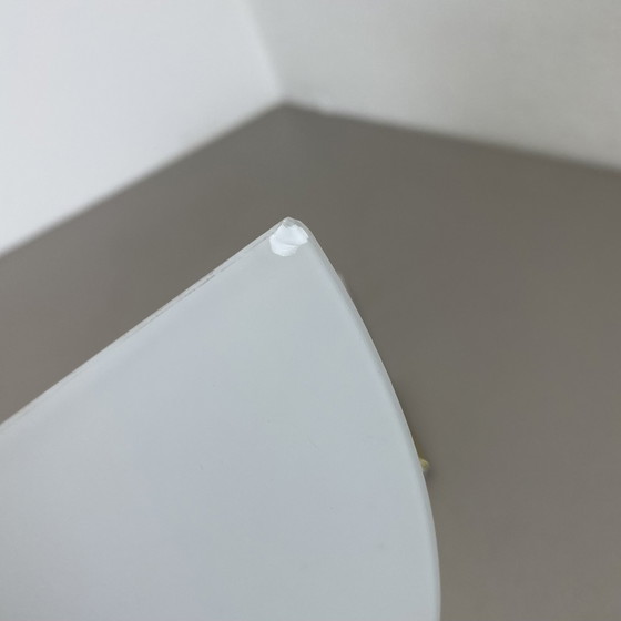 Image 1 of Ensemble de 2 appliques en laiton et verre satiné par Glashütte Limburg, Allemagne, années 1980