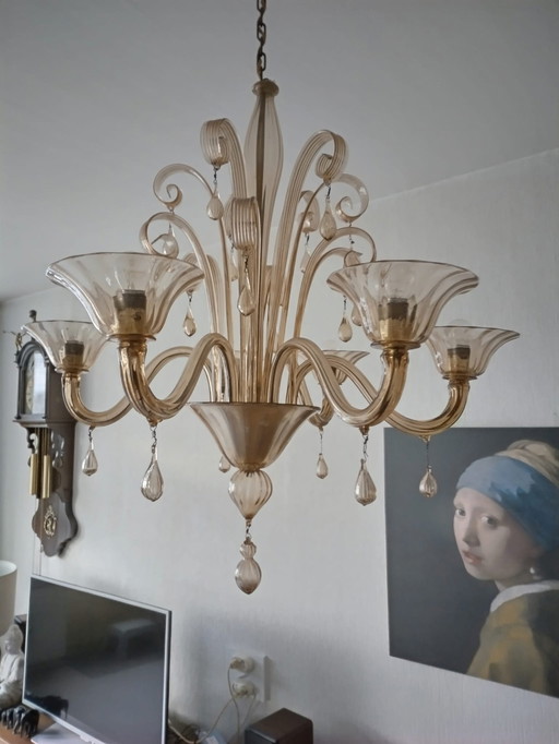 Lustre vintage en verre de Murano