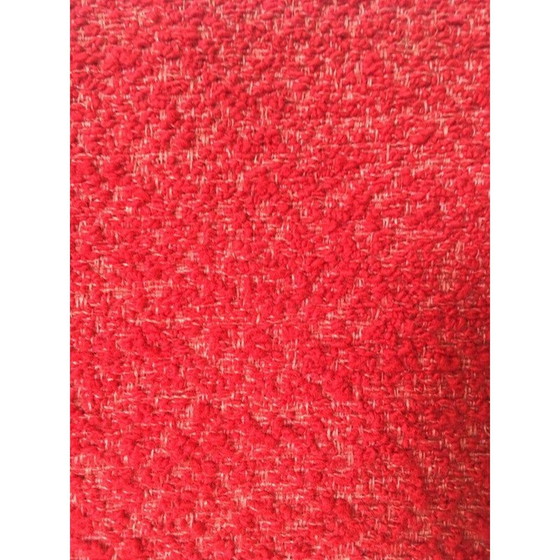 Image 1 of Ensemble de 4 chaises vintage en tissu rouge de Burian et Szek, 1950