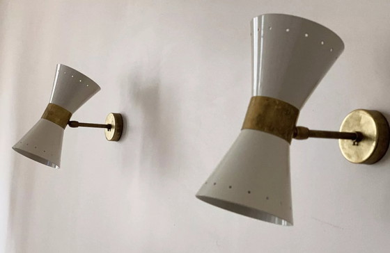 Image 1 of Paire applique diabolo Blanc ivoire