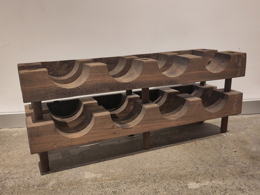 Porte-bouteilles en bois Brutalist