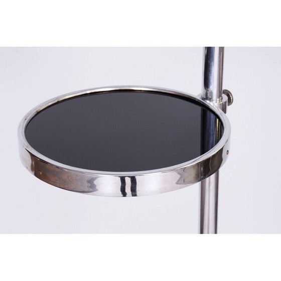 Image 1 of Lampadaire vintage Bauhaus en acier et verre de lait, Tchécoslovaquie 1930