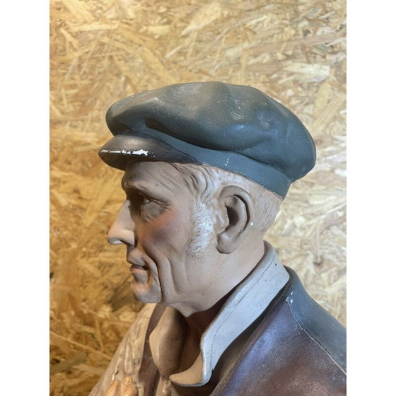 Image 1 of Buste d'homme vintage en vigneron polychrome