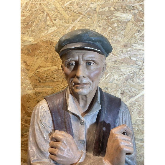 Image 1 of Buste d'homme vintage en vigneron polychrome