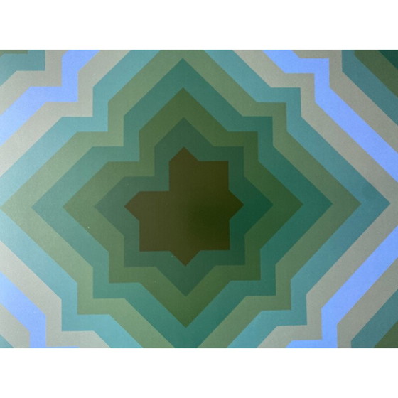 Image 1 of Photolithographie d'époque "Hommage à Vasarely" par Jim Bird pour Poligrafa, Barcelone 1970