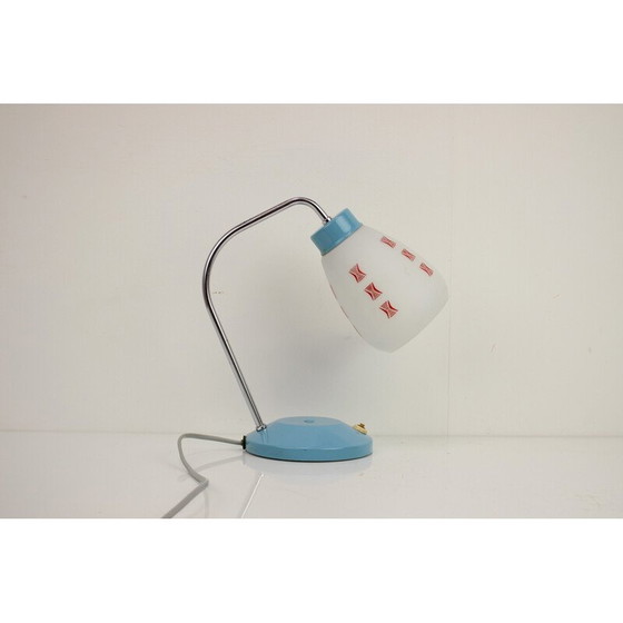 Image 1 of Lampe de table vintage en verre et métal pour Lidokov, Tchécoslovaquie 1960