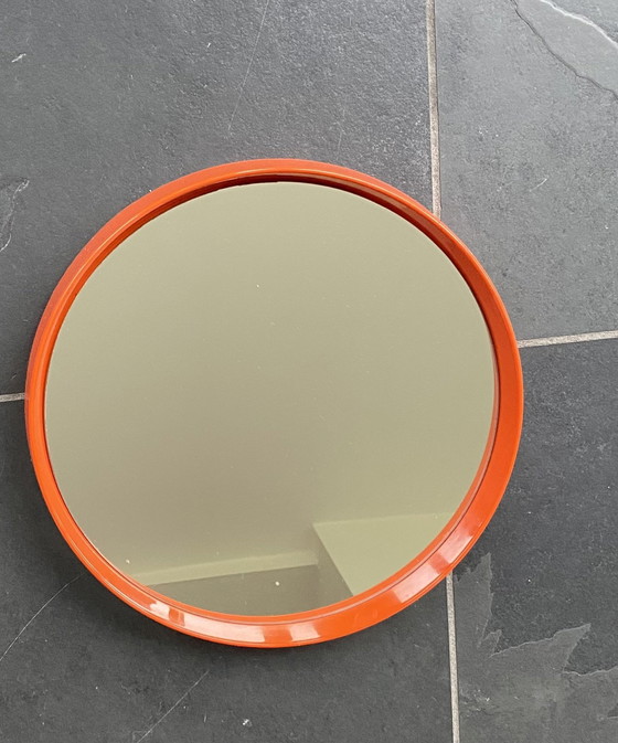 Image 1 of Miroir orange rond vintage