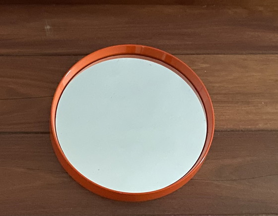 Image 1 of Miroir orange rond vintage