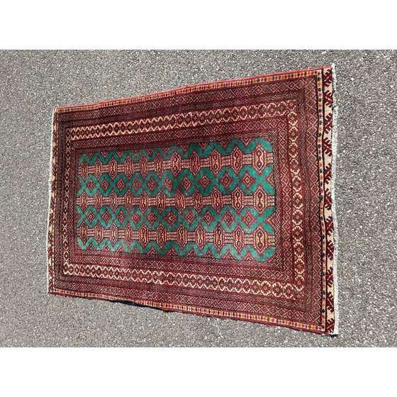 Image 1 of Tapis persan vintage noué à la main en laine et soie, 1970