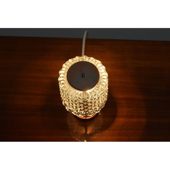 Image 1 of Lampe de table vintage en cuivre et verre taillé par Kamenicky Senov, Tchécoslovaquie 1970