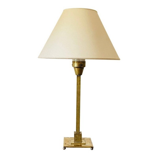 Lampe de table vintage en laiton et verre par A. Boffelli Milano, Italie 1935