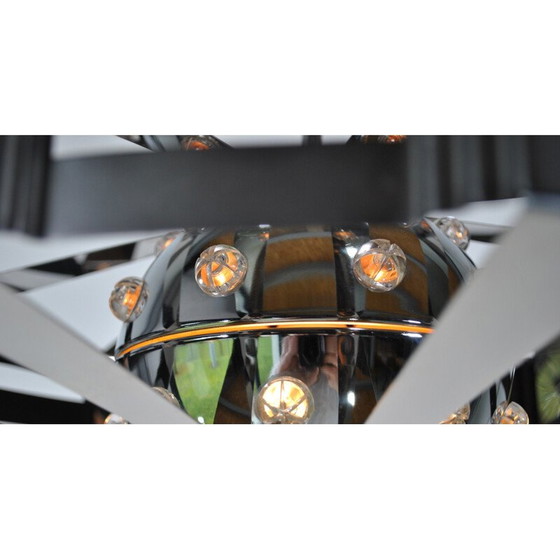 Image 1 of Lampe suspendue vintage en acier chromé, 1970