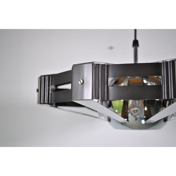 Image 1 of Lampe suspendue vintage en acier chromé, 1970