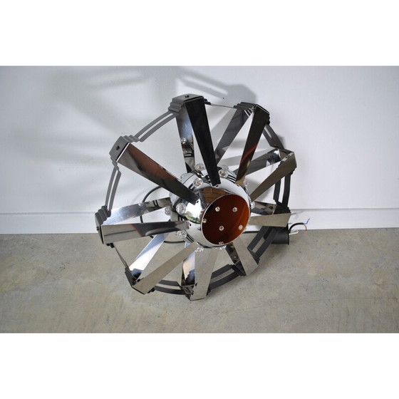 Image 1 of Lampe suspendue vintage en acier chromé, 1970