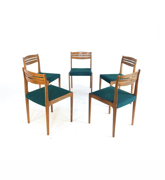 Image 1 of 5X Chaise de salle à manger danoise vintage '60s