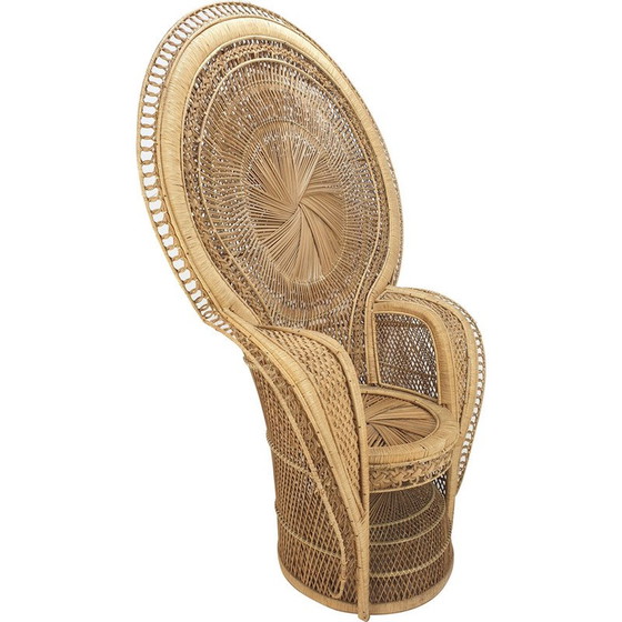 Image 1 of Fauteuil vintage en rotin et osier, Italie années 1960