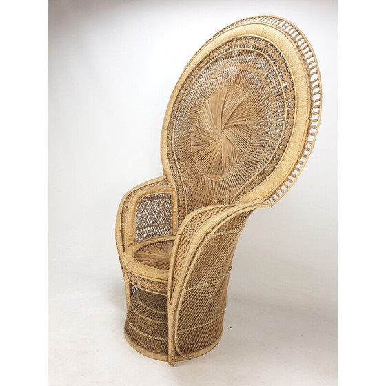 Image 1 of Fauteuil vintage en rotin et osier, Italie années 1960