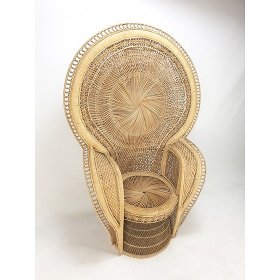 Image 1 of Fauteuil vintage en rotin et osier, Italie années 1960