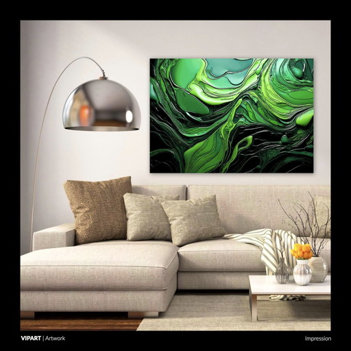 Vipart Abstract Artwork | Liquid Green Paint