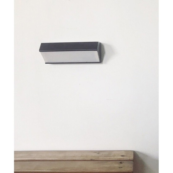 Image 1 of Paire d'appliques vintage en métal laqué noir de Jacques Biny 1950