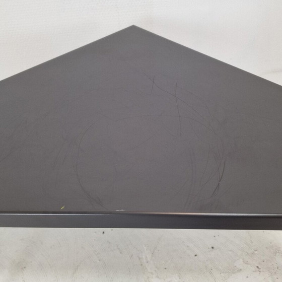 Image 1 of Ensemble de 3 tables triangulaires vintage en contreplaqué et métal pour Pin-Age, Danemark 1980