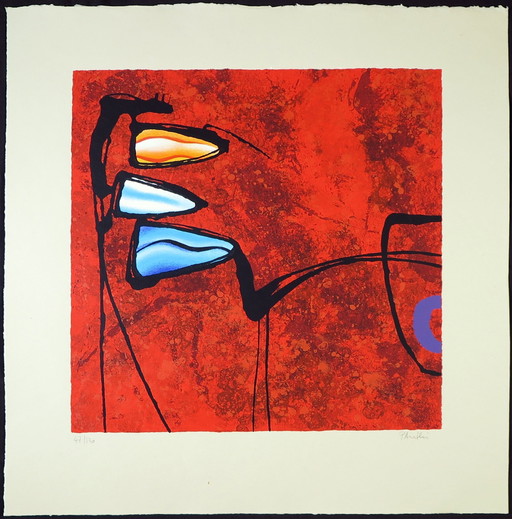 Ensemble de 2 sérigraphies colorées par Werner Pantki