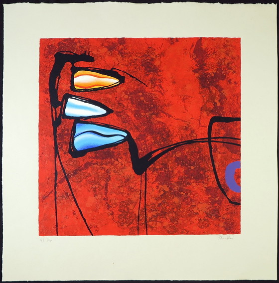 Image 1 of Ensemble de 2 sérigraphies colorées par Werner Pantki