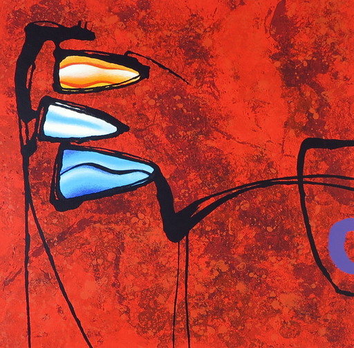 Ensemble de 2 sérigraphies colorées par Werner Pantki