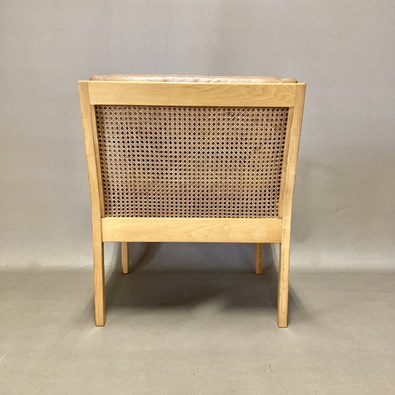 Image 1 of Suite de Trois Fauteuils Cuir Design Scandinave "Bernt Petersen" 1960