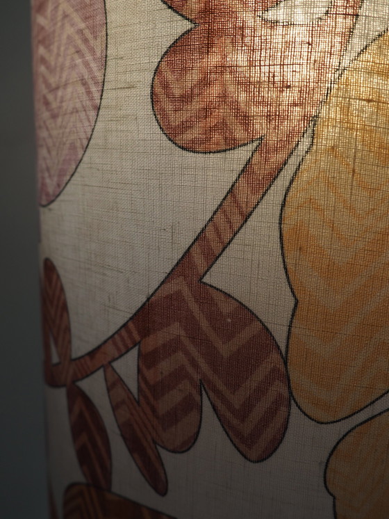 Image 1 of Lampe boule en teck naturel/ Tissu Shadow Missoni