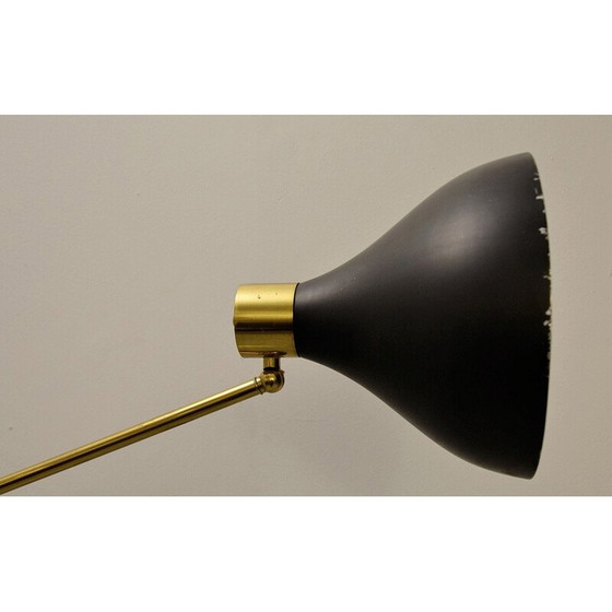 Image 1 of Lampadaire vintage en marbre et bras en laiton pour Stilnovo, 1950