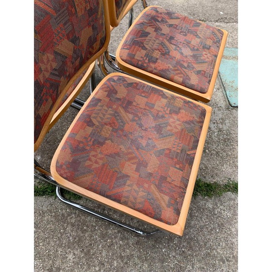 Image 1 of Ensemble de 4 chaises rembourrées Cesca du milieu du siècle, Italie, années 1970