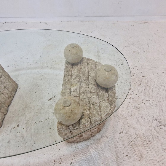 Image 1 of Table basse vintage en pierre fossile par Magnussen Ponte, 1980
