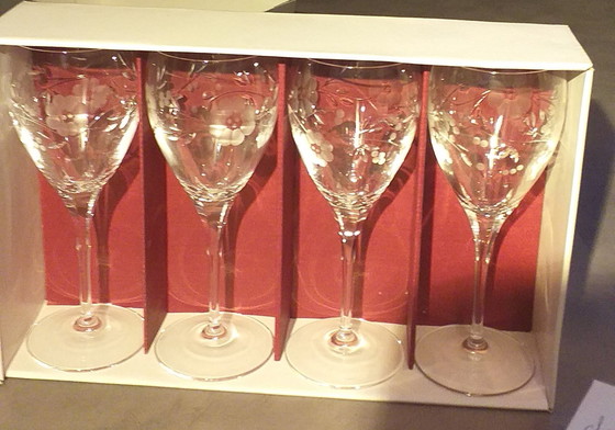 Image 1 of Flûtes Champagne Neuves 18 Cl Cristal D'Arques Modèle Sirius Verre Taillé