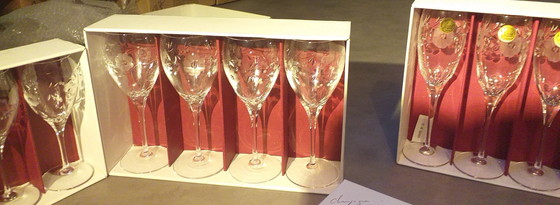 Image 1 of Flûtes Champagne Neuves 18 Cl Cristal D'Arques Modèle Sirius Verre Taillé