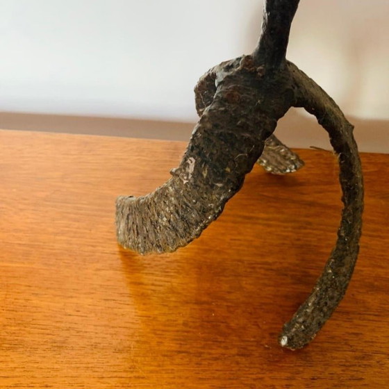 Image 1 of Chandelier vintage brutaliste en fer lourd